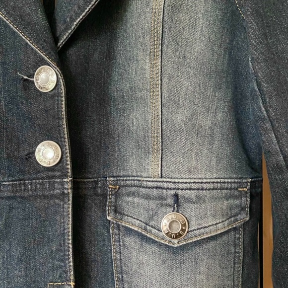 Vintage y2k denim blazer jacket dark wash - Picture 5 of 7